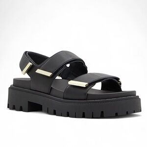 ALDO Sanddy Open Toe Platform Sandal in Black Size 6 1/2
